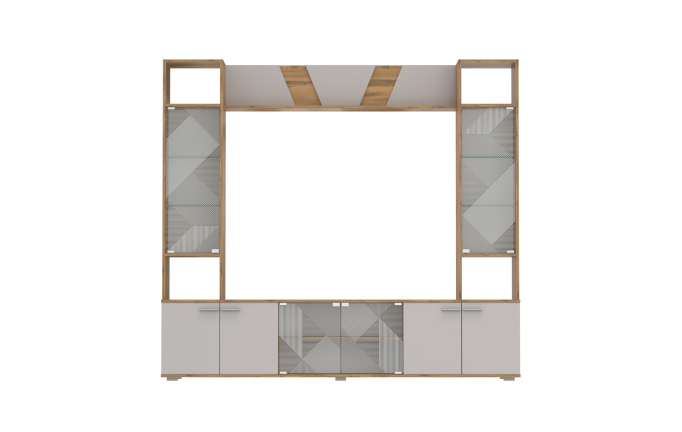 Тумба для ТВ 63.03 "Аккорд", дуб золотой /Кашемир