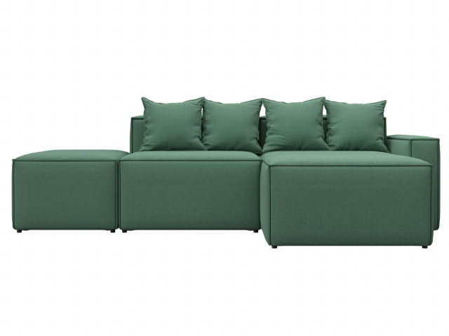 Угловой диван-кровать модульный "Лига-063" угол правый, рогожка Амур 11 зеленый, 129787