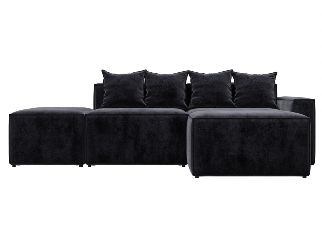 Угловой диван-кровать модульный "Лига-063" угол правый, велюр TOWER (ТАУЭР) 11 темно-серый, 129796