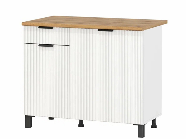 Стол рабочий "Венера", 1000, МДФ с фрезеровкой, белый матовый