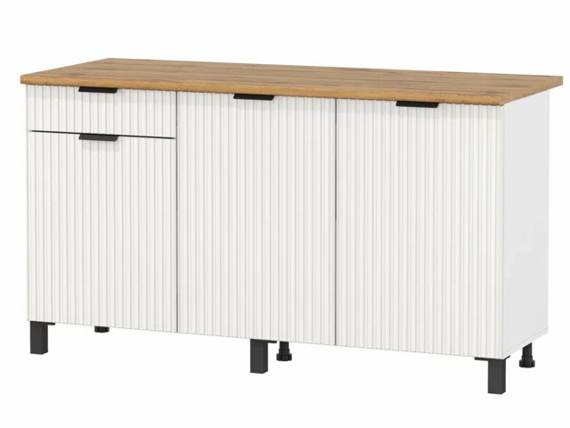 Стол рабочий "Венера", 1500, МДФ с фрезеровкой, белый матовый