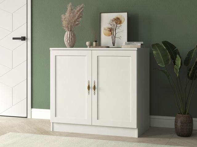 Комод "Квартет 1М", ЛДСП, рамка МДФ, белый