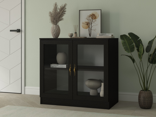 Комод "Квартет 1Ст", ЛДСП, рамка МДФ, стекло простое