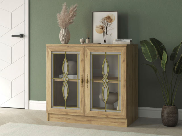 Комод "Квартет 1СтВ", ЛДСП, рамка МДФ, стекло витраж