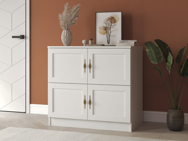 Комод "Квартет 2М", ЛДСП, рамка МДФ, белый