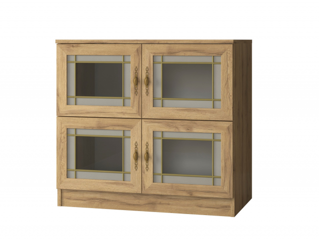 Комод "Квартет 2СтВ", ЛДСП, рамка МДФ, вставка стекло "витраж"