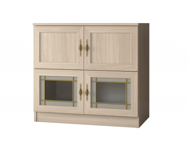 Комод "Квартет 4МСтВ", ЛДСП, рамка МДФ, вставка стекло витраж