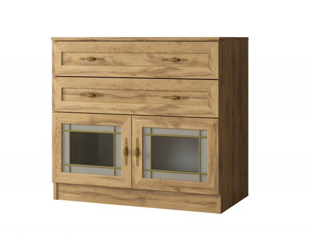 Комод "Квартет 5МСтВ", ЛДСП, рамка МДФ, вставка стекло витраж