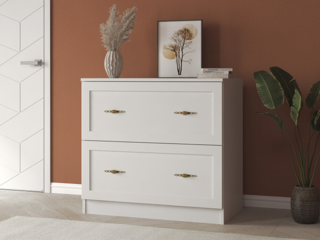 Комод "Квартет 6М", ЛДСП, рамка МДФ, белый