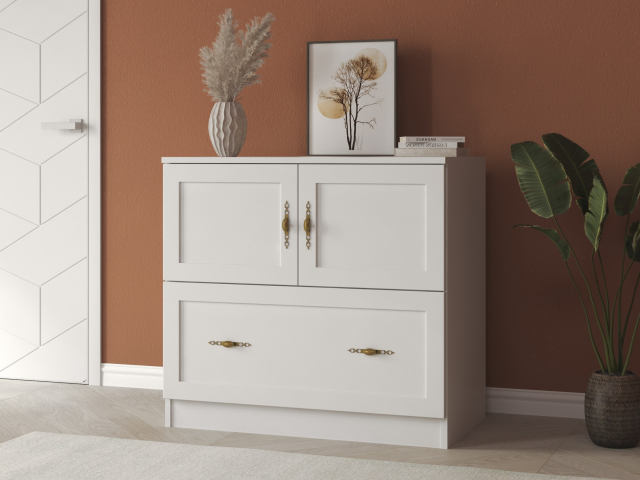 Комод "Квартет 7М", ЛДСП, рамка МДФ, белый