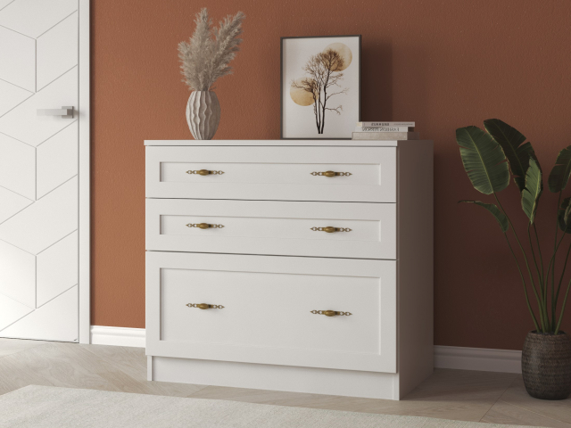 Комод "Квартет 8М", ЛДСП, рамка МДФ, белый