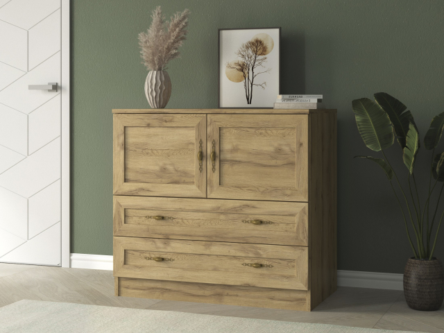 Комод "Квартет 9М", ЛДСП, рамка МДФ, дуб вотан