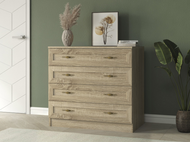 Комод "Квартет 10М", ЛДСП, рамка МДФ, дуб сонома