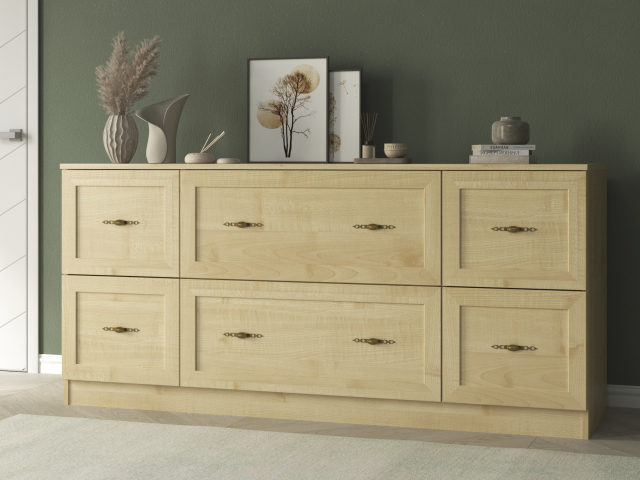 Комод "Квартет 11М", ЛДСП, рамка МДФ, клён