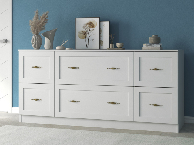 Комод "Квартет 11М", ЛДСП, рамка МДФ, белый