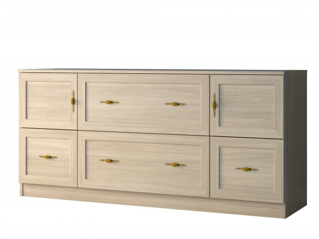 Комод "Квартет 12М", ЛДСП, рамка МДФ, ясень шимо светлый
