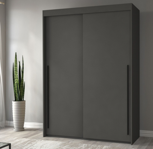 Шкаф-купе "Миллениум Люкс 2х" Компоновка 2, темно-серый