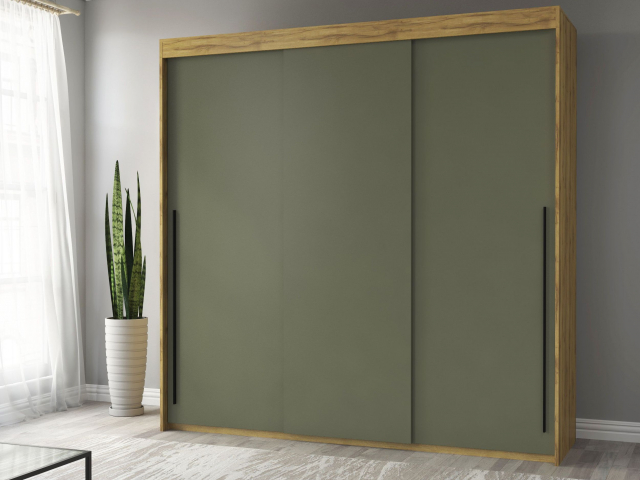 Шкаф-купе "Миллениум Люкс 3х" Компоновка 2, дуб вотан/оливия