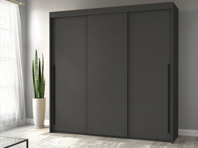 Шкаф-купе "Миллениум Люкс 3х" Компоновка 3, темно-серый