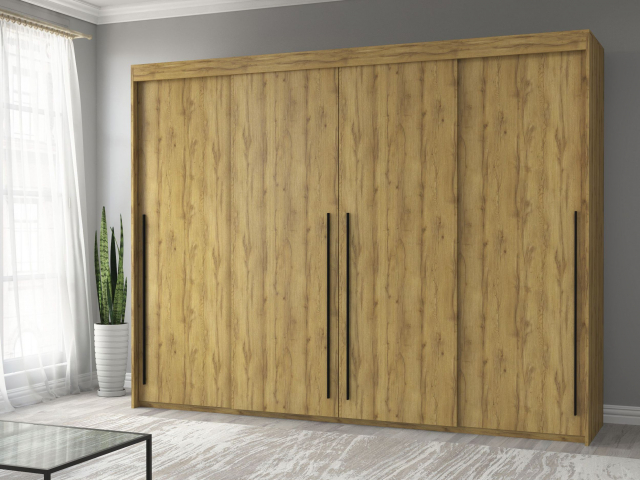 Шкаф-купе "Миллениум Люкс 4х" Компоновка 3, дуб вотан