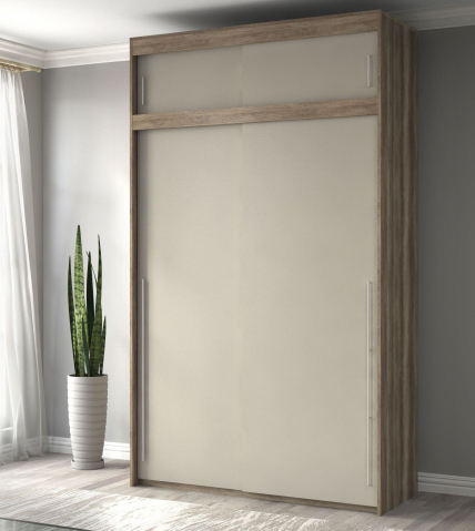 Шкаф-купе "Миллениум Люкс 2х+А" Компоновка 2, дуб каньон/мист