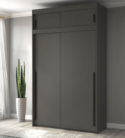 Шкаф-купе "Миллениум Люкс 2х+А" Компоновка 2, темно-серый
