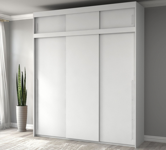 Шкаф-купе "Миллениум Люкс 3х+А" Компоновка 3, белый