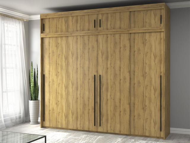 Шкаф-купе "Миллениум Люкс 4х+А" Компоновка 3, дуб вотан