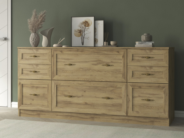 Комод "Квартет 13М", ЛДСП, рамка МДФ, дуб вотан