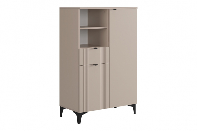 Комод "Рич-2" кашемир/фрапучино матовый/черный