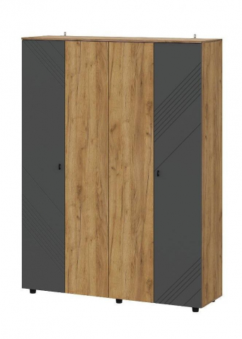 Шкаф четырехстворчатый "Байкал" дуб золотой/графит