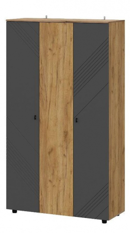 Шкаф трехстворчатый "Байкал" дуб золотой/графит