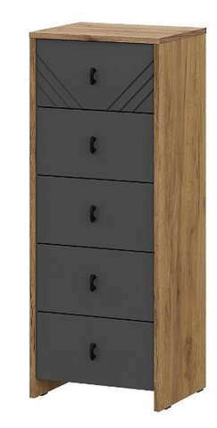 Комод 5 ящиков "Байкал" дуб золотой/графит