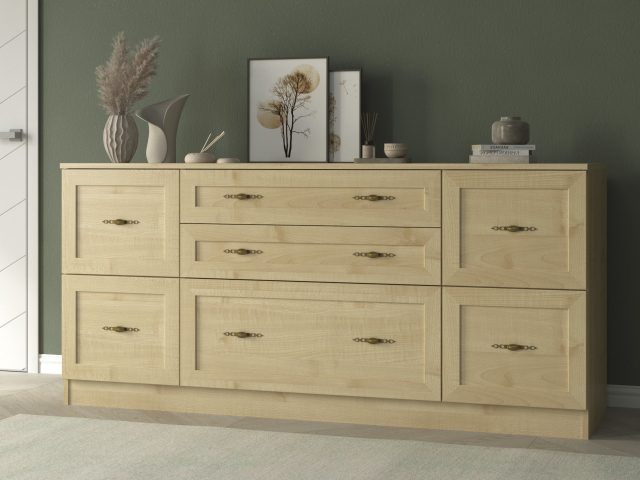 Комод "Квартет 20М", ЛДСП, рамка МДФ, клён