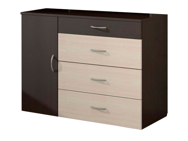 Комод "Лидер 4.1" венге цаво/дуб млечный, дверца слева