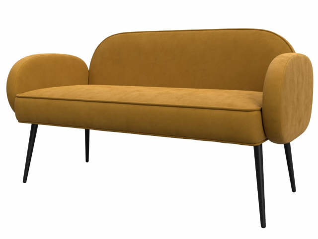 Диван прямой "Лига-086" велюр BRUT (БРУТ) 10 желтый, 131094