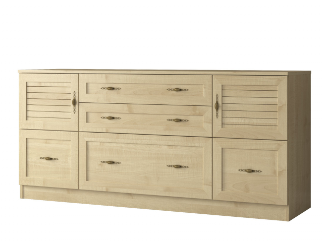 Комод "Квартет 21Р", ЛДСП, рамка МДФ, вставка рейка