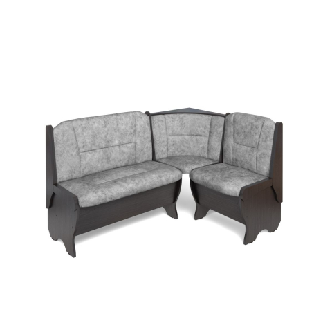 Угловая скамья "Орхидея" однотон, венге/велюр графит