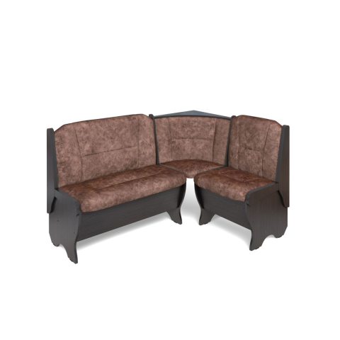 Угловая скамья "Орхидея" однотон, венге/велюр коньяк