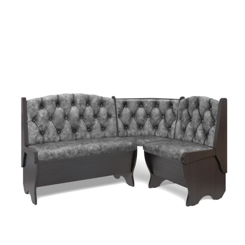 Угловая скамья "Орхидея" люкс, венге/велюр графит