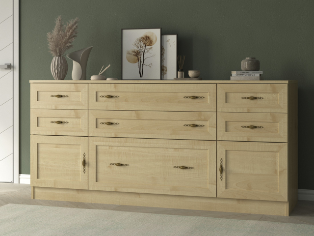 Комод "Квартет 26М", ЛДСП, рамка МДФ, клён