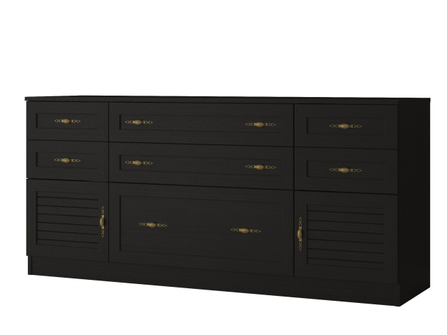 Комод "Квартет 26Р", ЛДСП, рамка МДФ, вставка рейка, венге