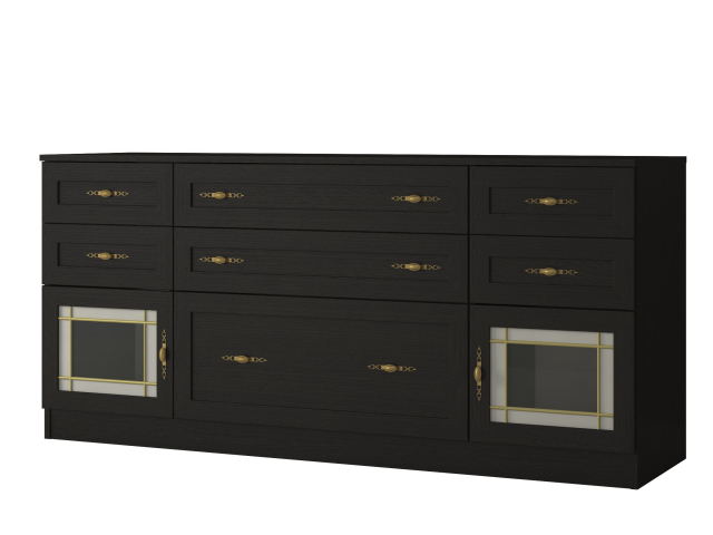 Комод "Квартет 26СтВ", ЛДСП, рамка МДФ, вставка стекло витраж