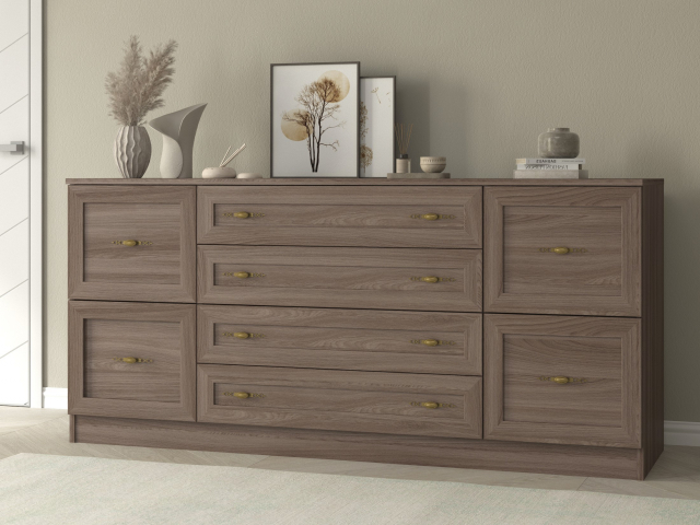 Комод "Квартет 29М", ЛДСП, рамка МДФ, ясень шимо темный