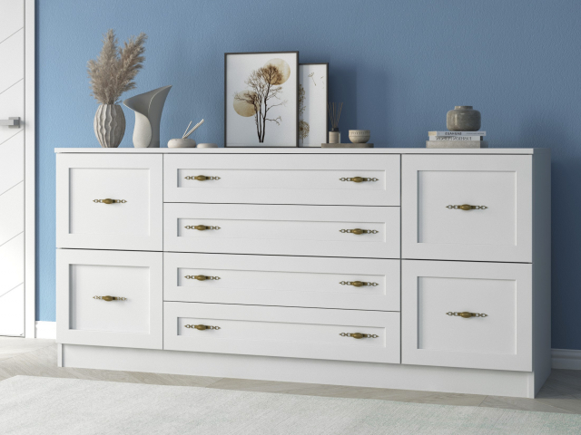 Комод "Квартет 29М", ЛДСП, рамка МДФ, ясень белый