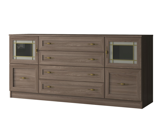 Комод "Квартет 30СтВ", ЛДСП, рамка МДФ, вставка стекло витраж