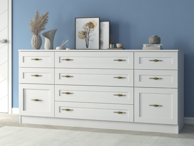 Комод "Квартет 31М", ЛДСП, рамка МДФ, белый