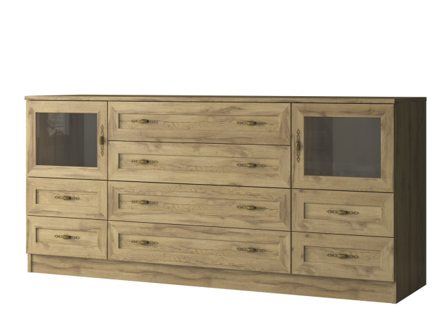 Комод "Квартет 36Ст", ЛДСП, рамка МДФ, вставка стекло простое