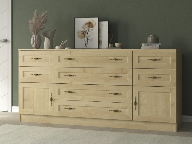 Комод "Квартет 35М", ЛДСП, рамка МДФ, клён