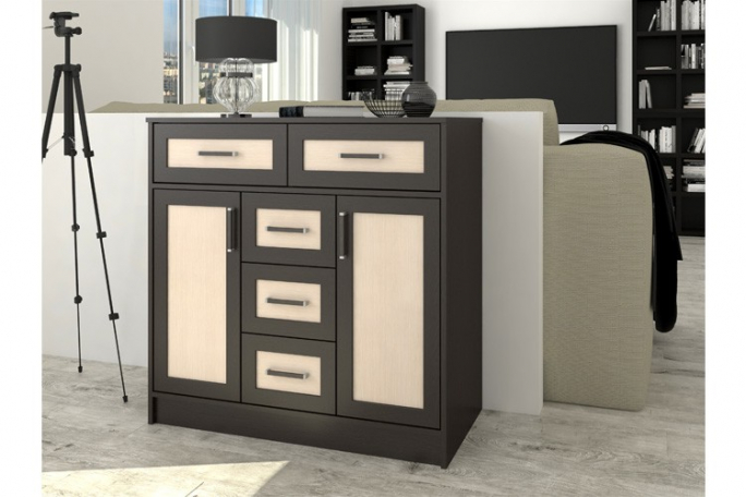 Комод "Бонапарт 5" МДФ, венге цаво/дуб млечный